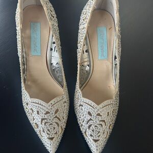 Betsey Johnson Silver Embellished Heels